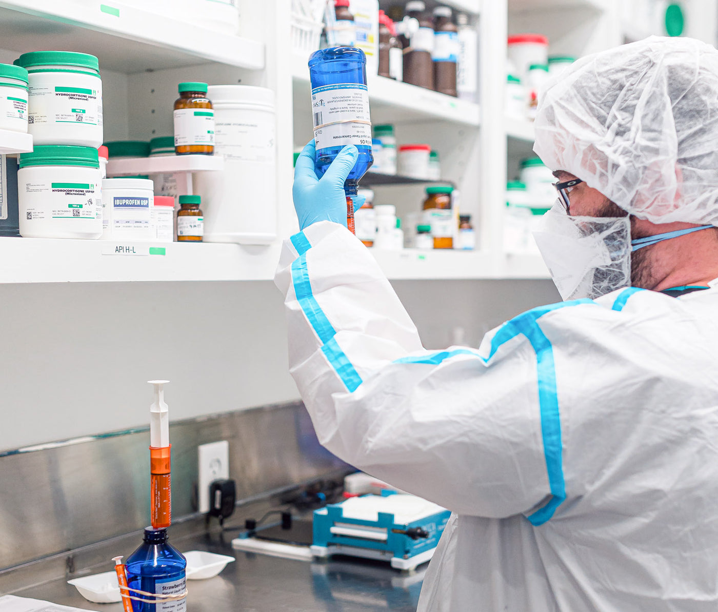 Thornhill's compounding pharmacist preparing a patient-specific formula in the compounding lab