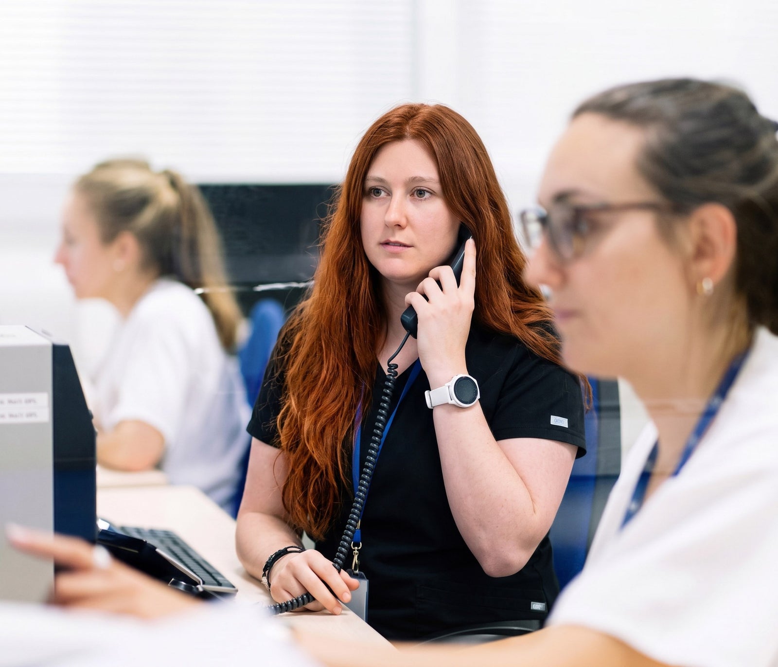 Thornhill's pharmacist on the phone reviewing a prescription with a referring provider's office