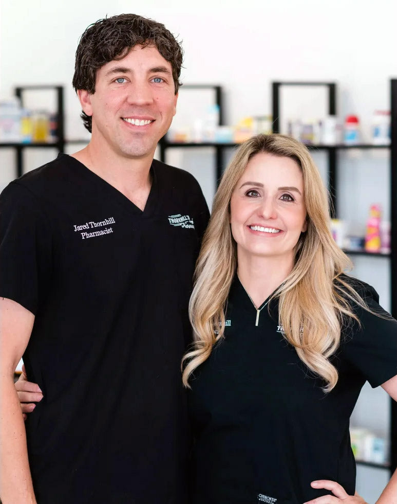 Lacey and Jared Thornhill, owners and pharmacists at Thornhill's Pharmacy in West Texas